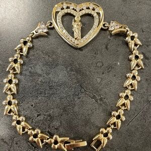 Gold Filled Saint Jude Heart Shaped Bracelet